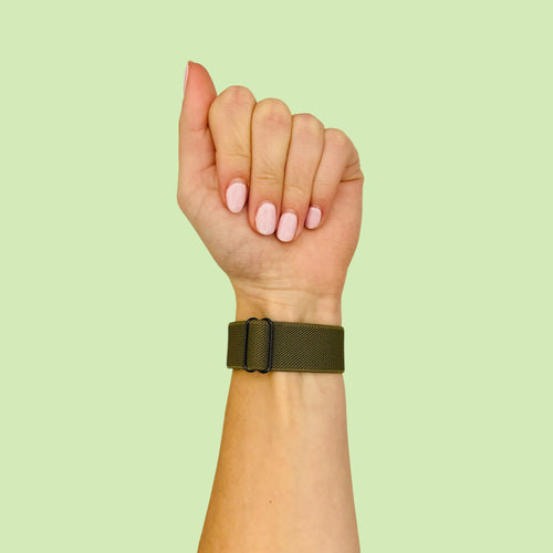 army-green-asus-zenwatch-2-(1.45")-watch-straps-nz-braided-loop-flex-watch-bands-aus