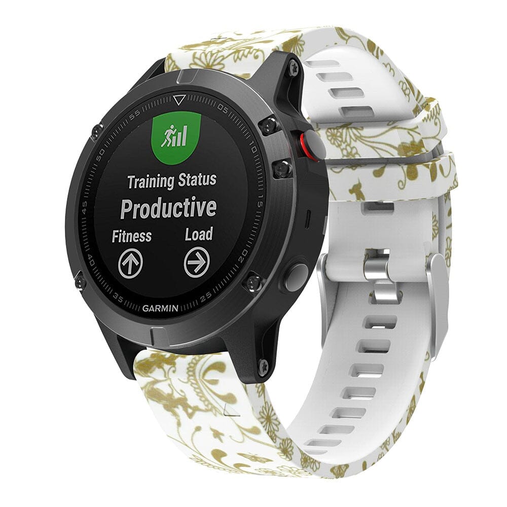 gold-flowers-garmin-forerunner-935-watch-straps-nz-pattern-silicone-watch-bands-aus-803312