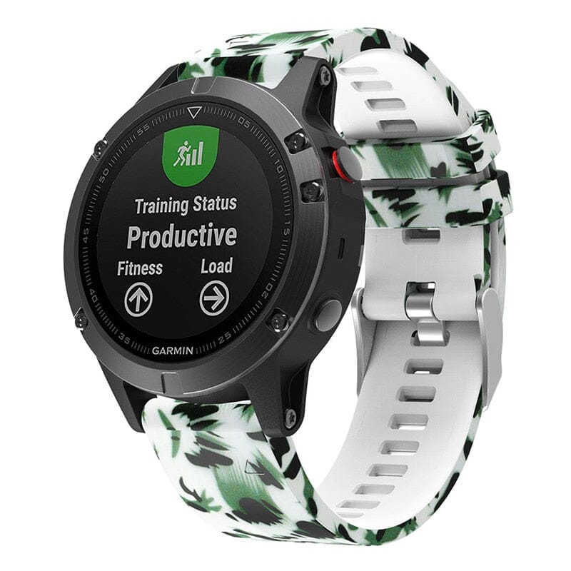 green-flowers-garmin-forerunner-970-watch-straps-nz-pattern-silicone-watch-bands-aus-803310