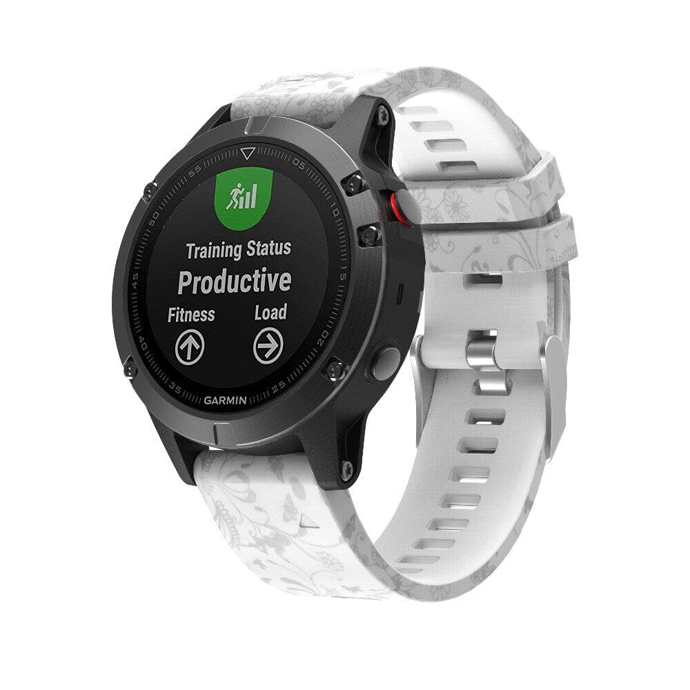flowers-white-garmin-fenix-6-watch-straps-nz-pattern-silicone-watch-bands-aus-803313