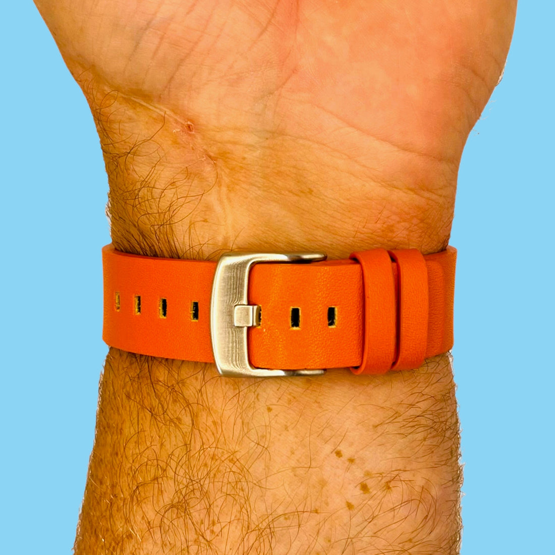 orange-silver-buckle-garmin-venu-x1-watch-straps-nz-leather-watch-bands-aus