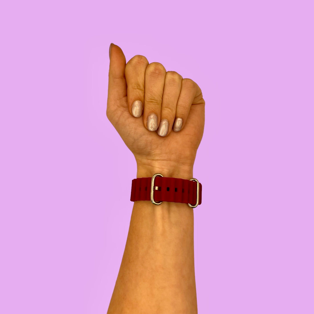 maroon-ocean-bands-huawei-watch-gt-5-pro-42mm-watch-straps-nz-ocean-band-silicone-watch-bands-aus