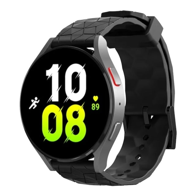 black-hex-pattern-garmin-venu-4-(45mm)-watch-straps-nz-silicone-football-pattern-watch-bands-aus