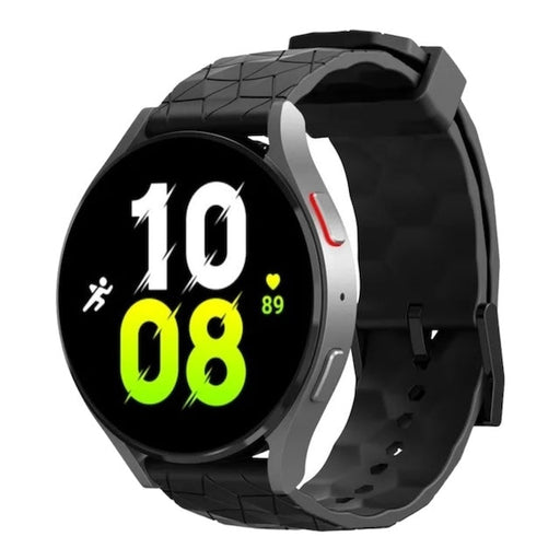 black-hex-pattern-huawei-watch-5-(46mm)-watch-straps-nz-silicone-football-pattern-watch-bands-aus