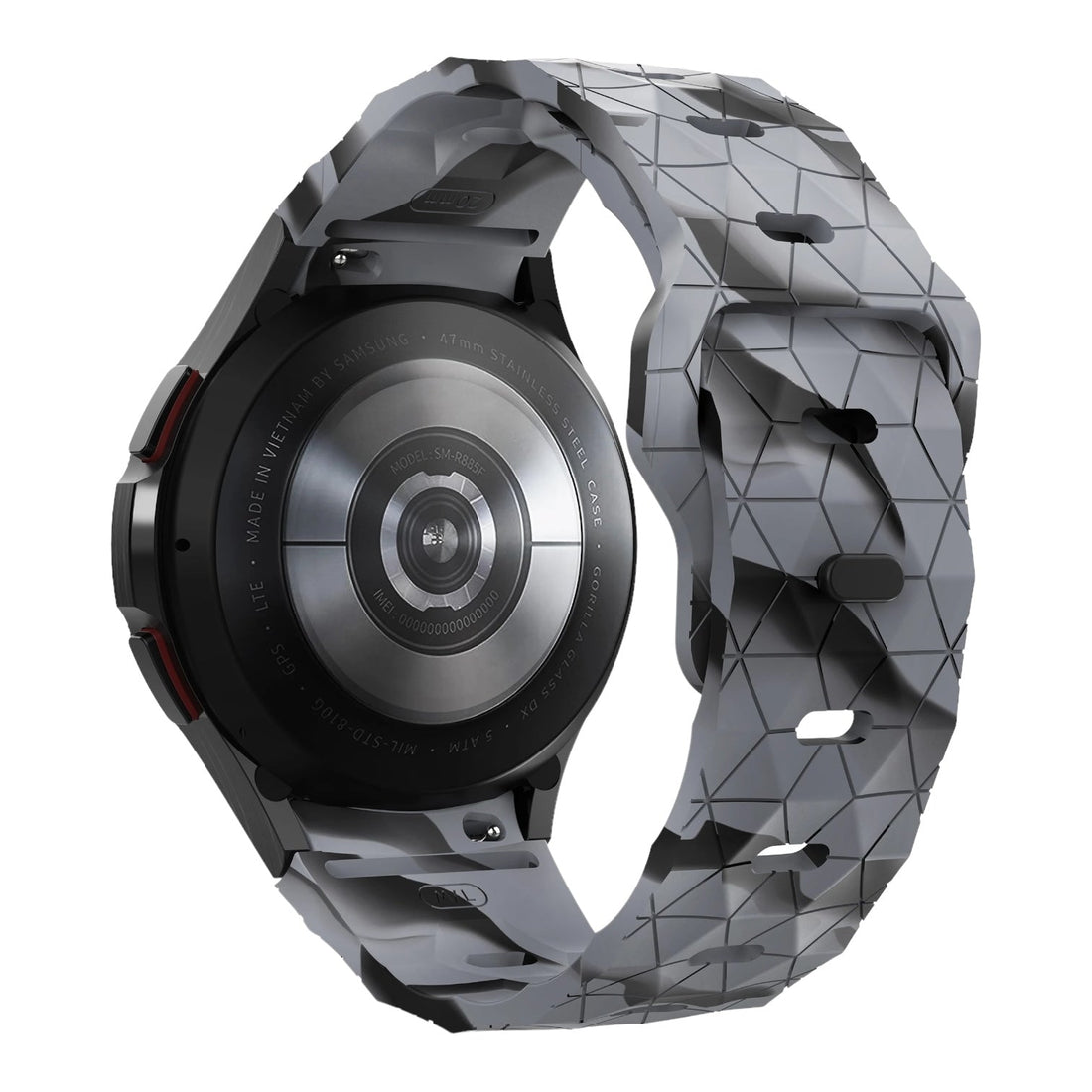 grey-camo-hex-pattern-coros-pace-4-watch-straps-nz-silicone-football-pattern-watch-bands-aus