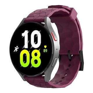 maroon-hex-pattern-oppo-watch-x2-mini-watch-straps-nz-silicone-football-pattern-watch-bands-aus