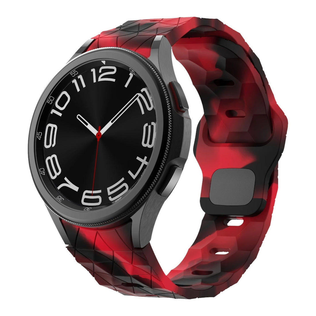 red-camo-hex-pattern-coros-pace-4-watch-straps-nz-silicone-football-pattern-watch-bands-aus