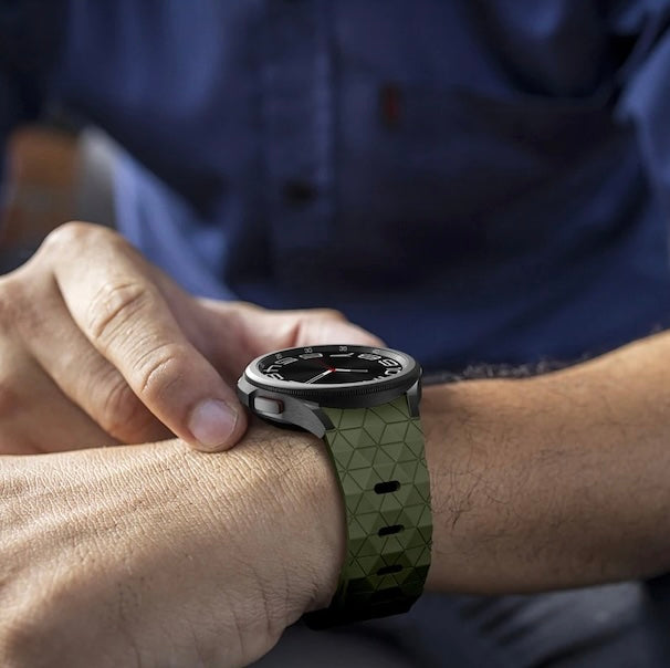 army-green-hex-patternsamsung-galaxy-watch-4-classic-(42mm-46mm)-watch-straps-nz-silicone-football-pattern-watch-bands-aus-996402