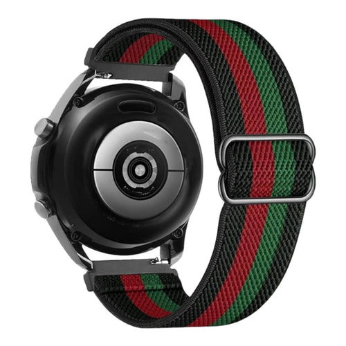 black-red-green-stripe-asus-zenwatch-2-(1.45")-watch-straps-nz-braided-loop-flex-watch-bands-aus