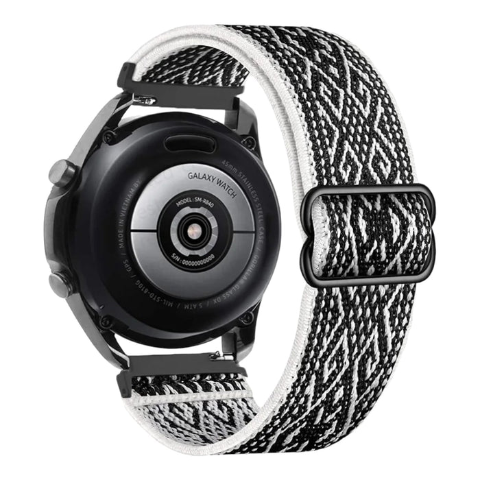 bohemian-black-white-asus-zenwatch-2-(1.45")-watch-straps-nz-braided-loop-flex-watch-bands-aus