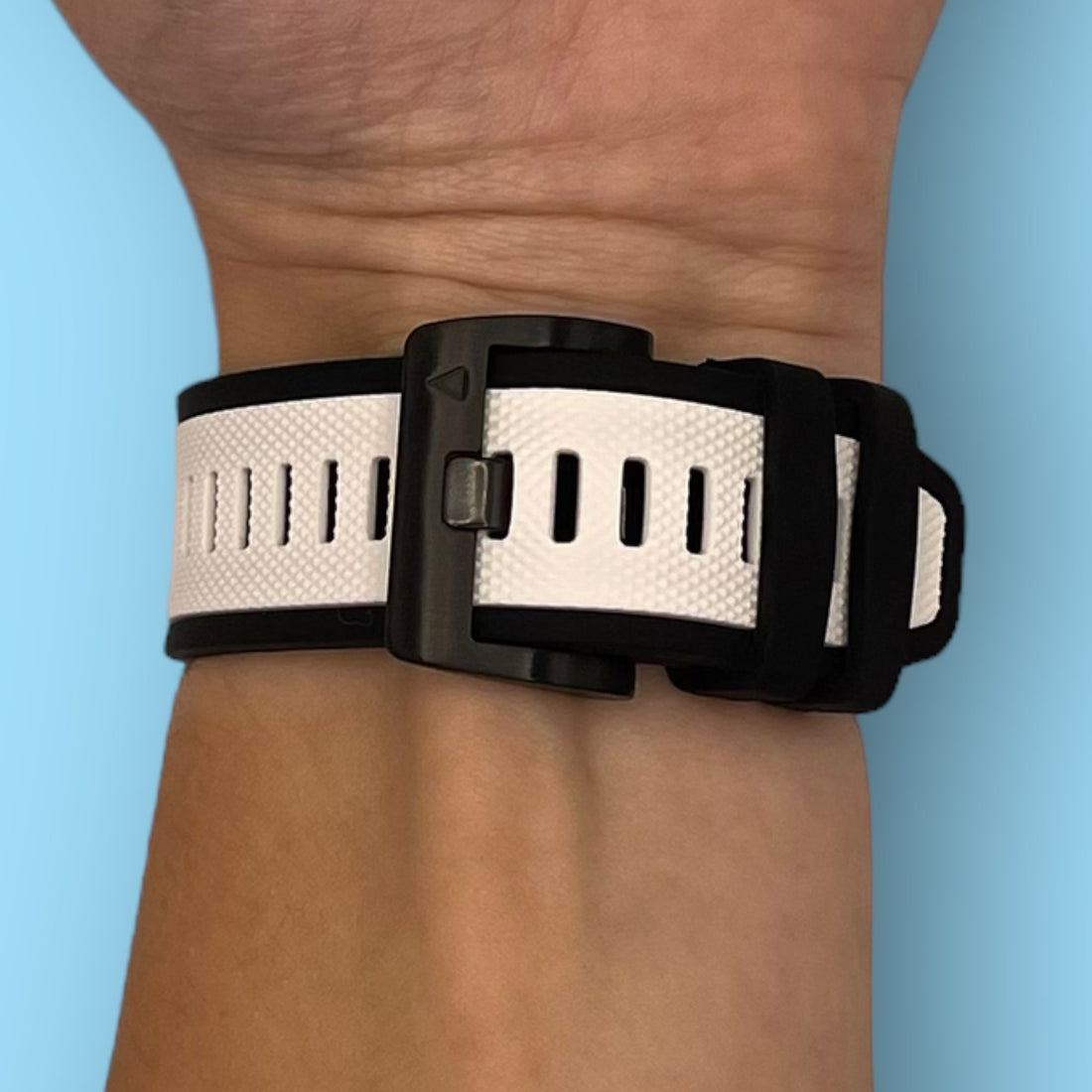 white-garmin-fenix-e-watch-straps-nz-dual-colour-sports-watch-bands-aus