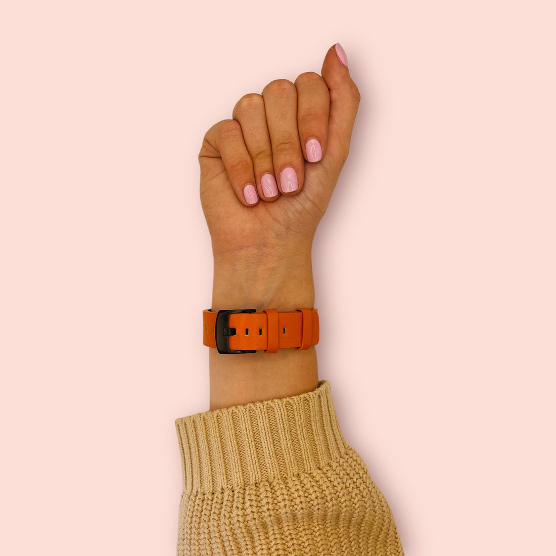 orange-black-buckle-garmin-forerunner-570-(47mm)-watch-straps-nz-leather-watch-bands-aus