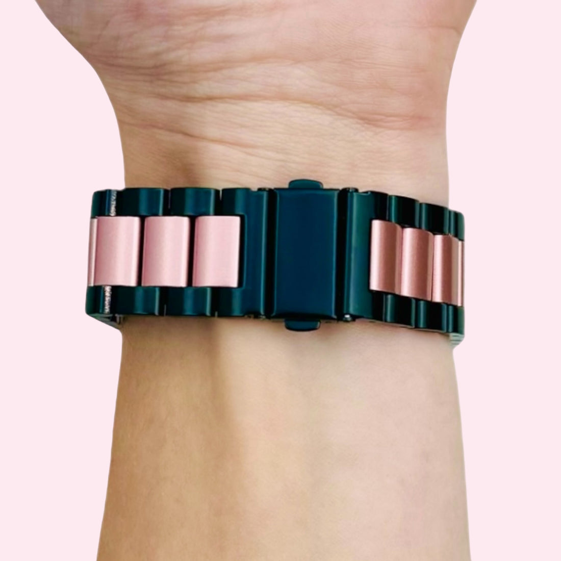 black-rose-pink-metal-fossil-gen-6-watch-straps-nz-stainless-steel-link-watch-bands-aus-991094