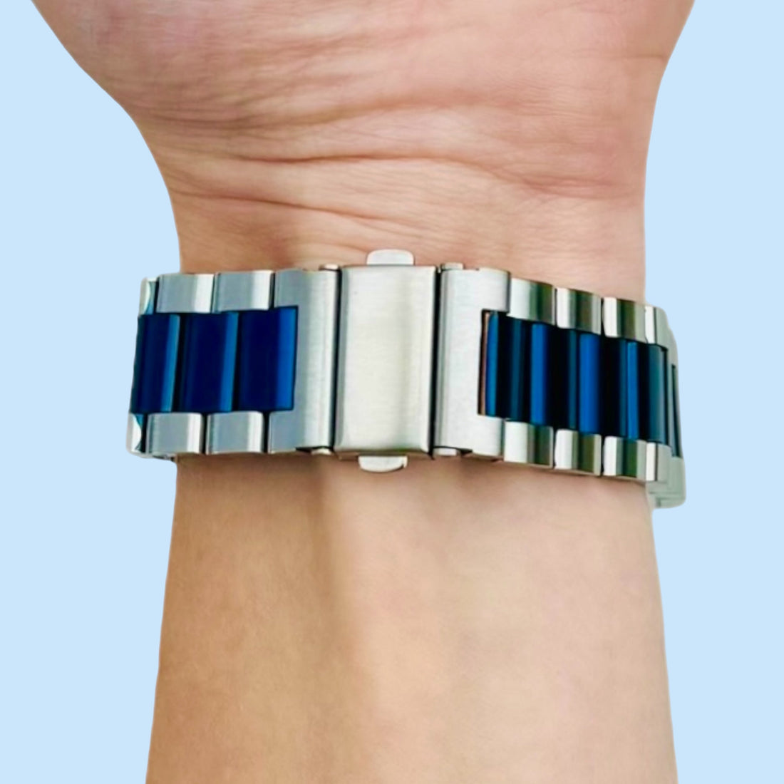 silver-blue-metal-huawei-watch-gt4-46mm-watch-straps-nz-stainless-steel-link-watch-bands-aus-991037