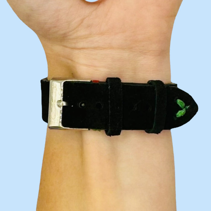 black-red-green-samsung-galaxy-watch-7-(40mm)-watch-straps-nz-suede-watch-bands-aus