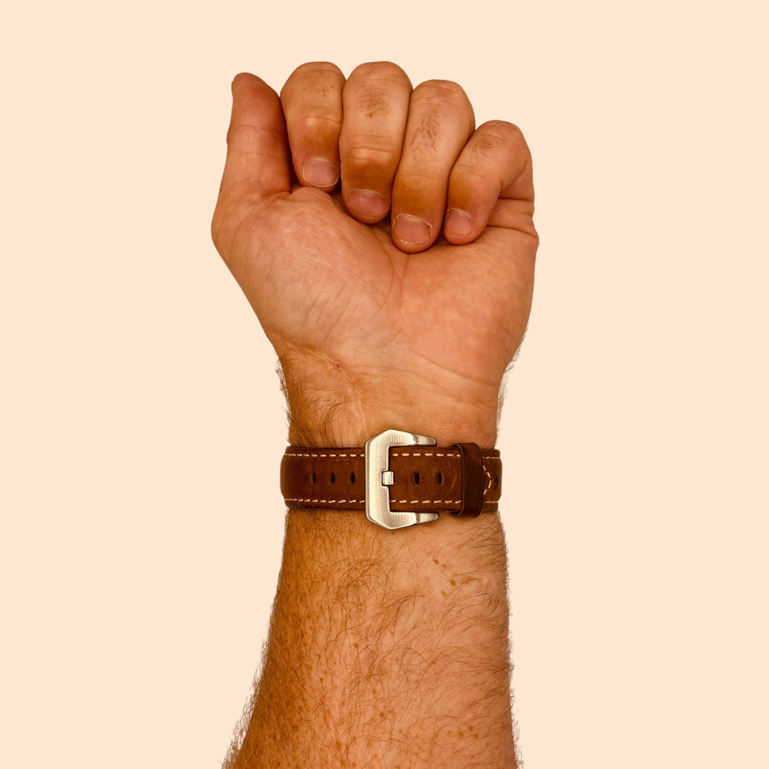 dark-brown-silver-buckle-samsung-galaxy-watch-ultra-watch-straps-nz-retro-leather-watch-bands-aus