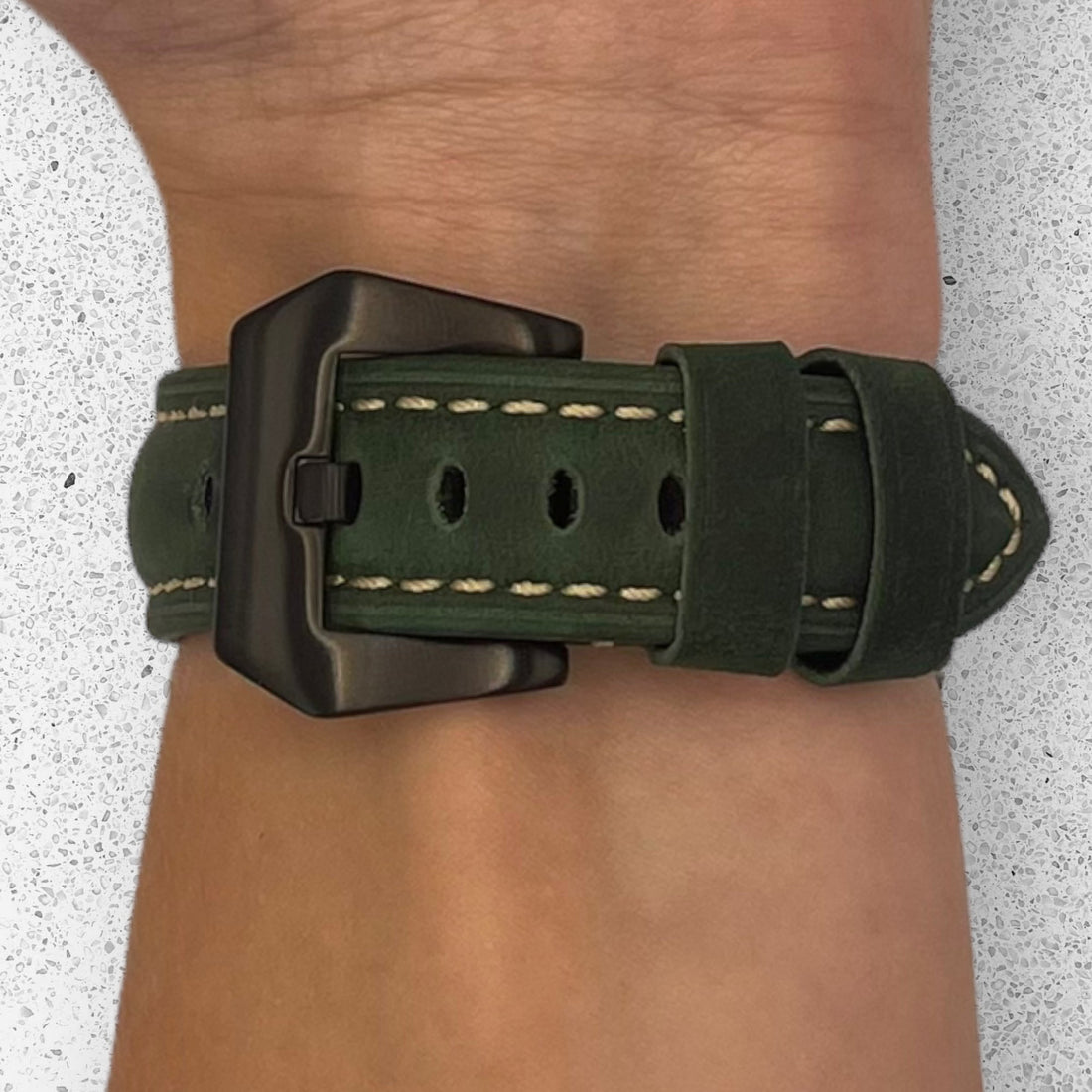 green-black-buckle-garmin-venu-x1-watch-straps-nz-retro-leather-watch-bands-aus