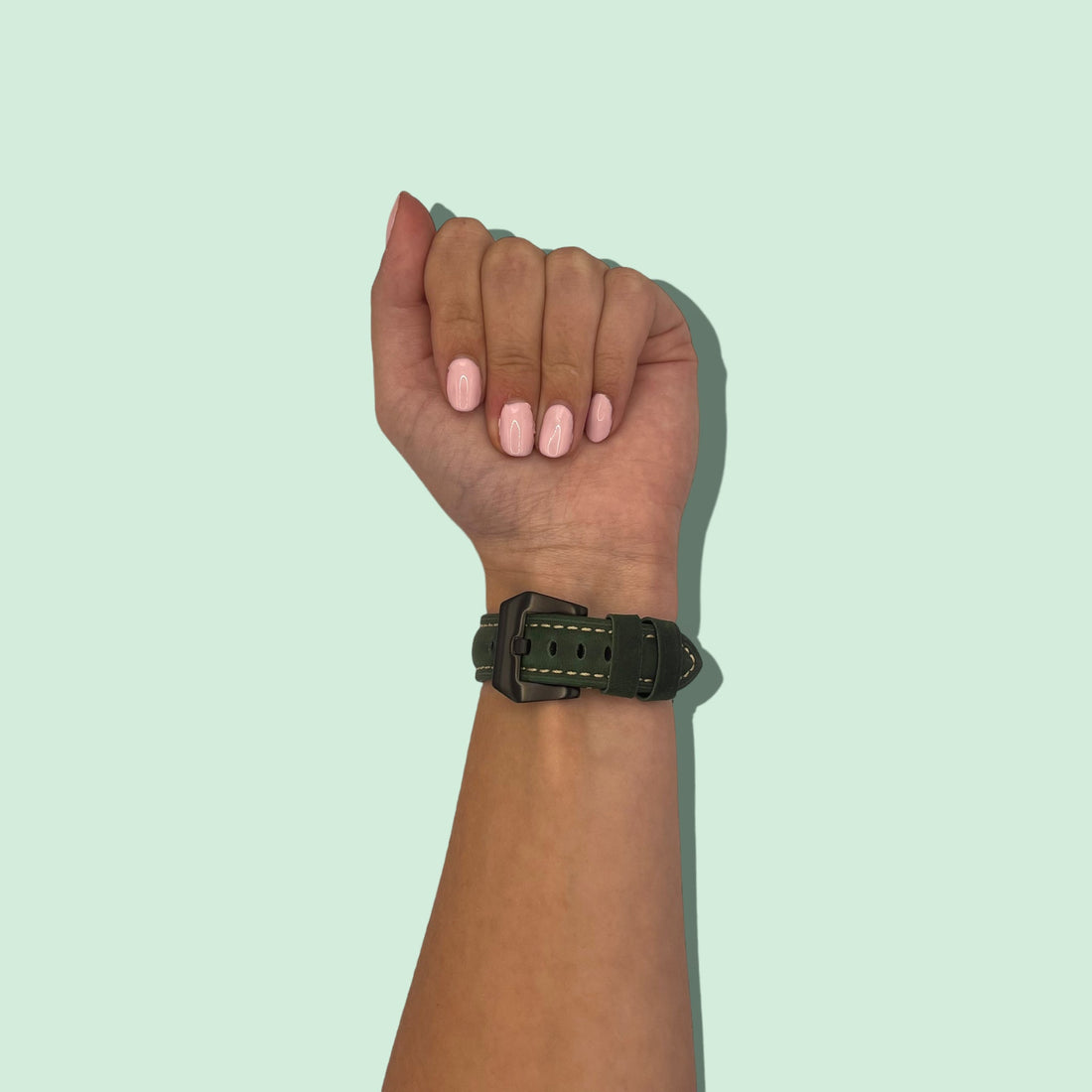 green-black-buckle-samsung-galaxy-watch-3-(41mm)-watch-straps-nz-retro-leather-watch-bands-aus