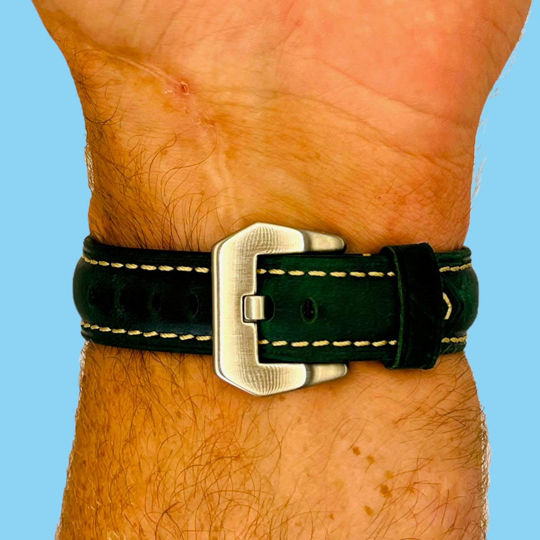 green-silver-buckle-suunto-race-s-(49mm)-watch-straps-nz-retro-leather-watch-bands-aus