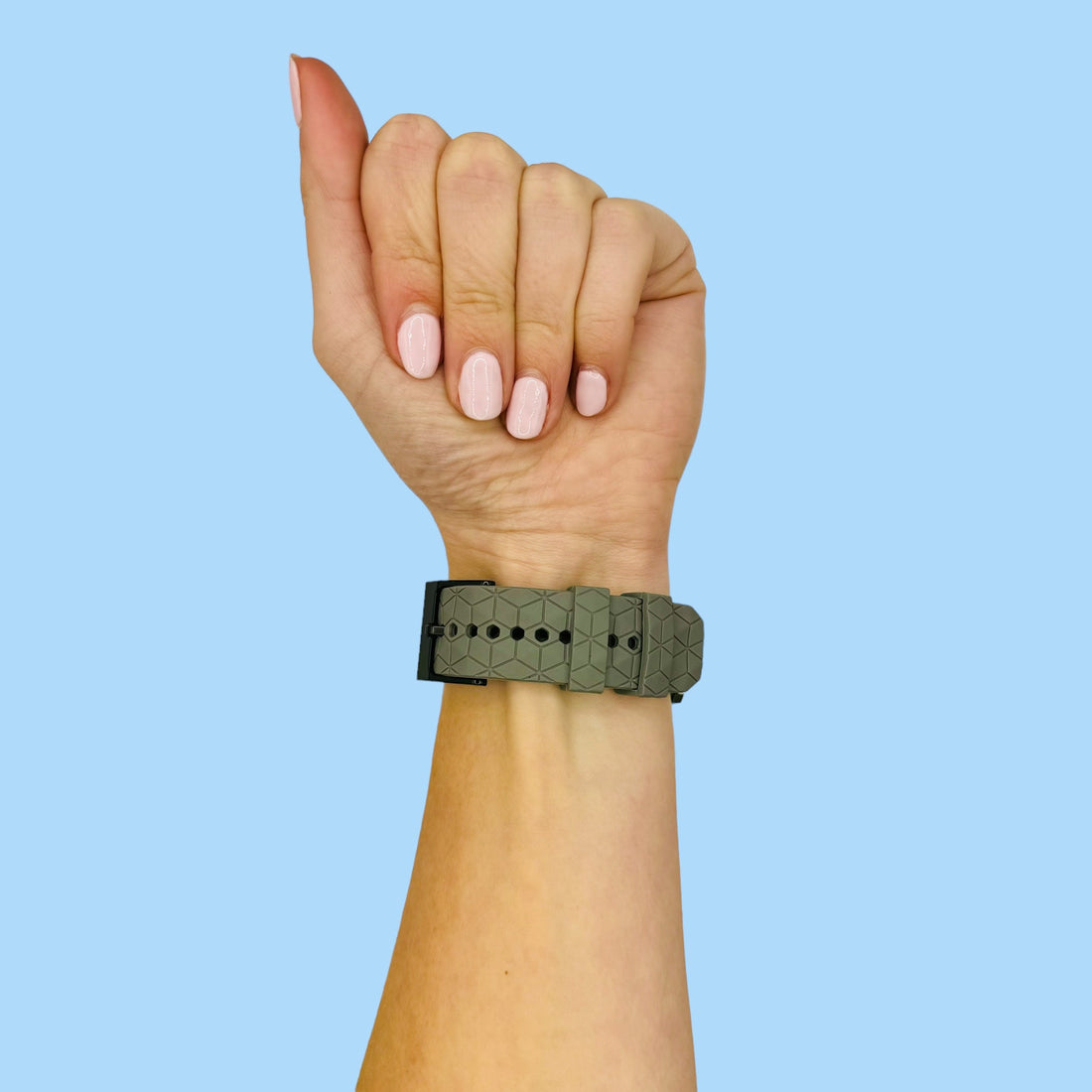 grey-hex-pattern-garmin-fenix-6x-watch-straps-nz-silicone-football-pattern-watch-bands-aus