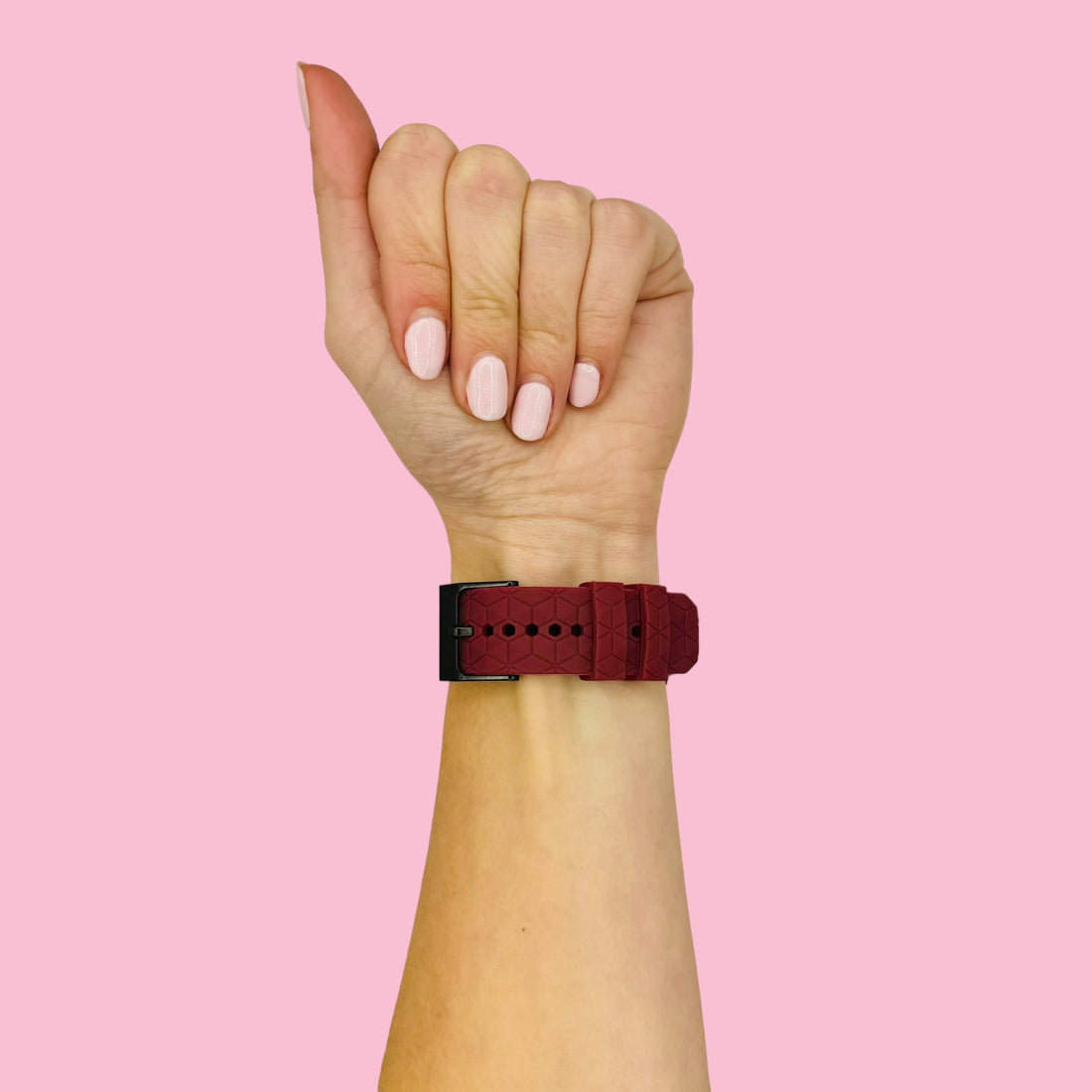 maroon-hex-pattern-walkabout-watch-2,-watch-3-allterrain-gps-watch-straps-nz-silicone-football-pattern-watch-bands-aus
