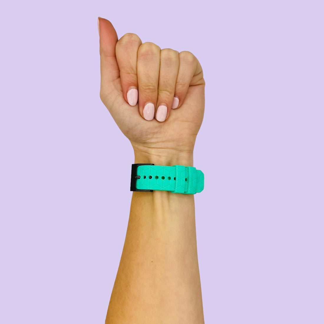 teal-hex-pattern-fitbit-charge-3-watch-straps-nz-silicone-football-pattern-watch-bands-aus