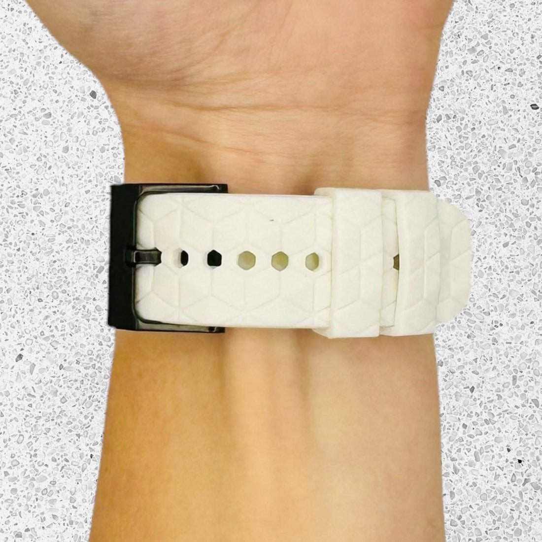 white-hex-pattern-huawei-honor-s1-watch-straps-nz-silicone-football-pattern-watch-bands-aus