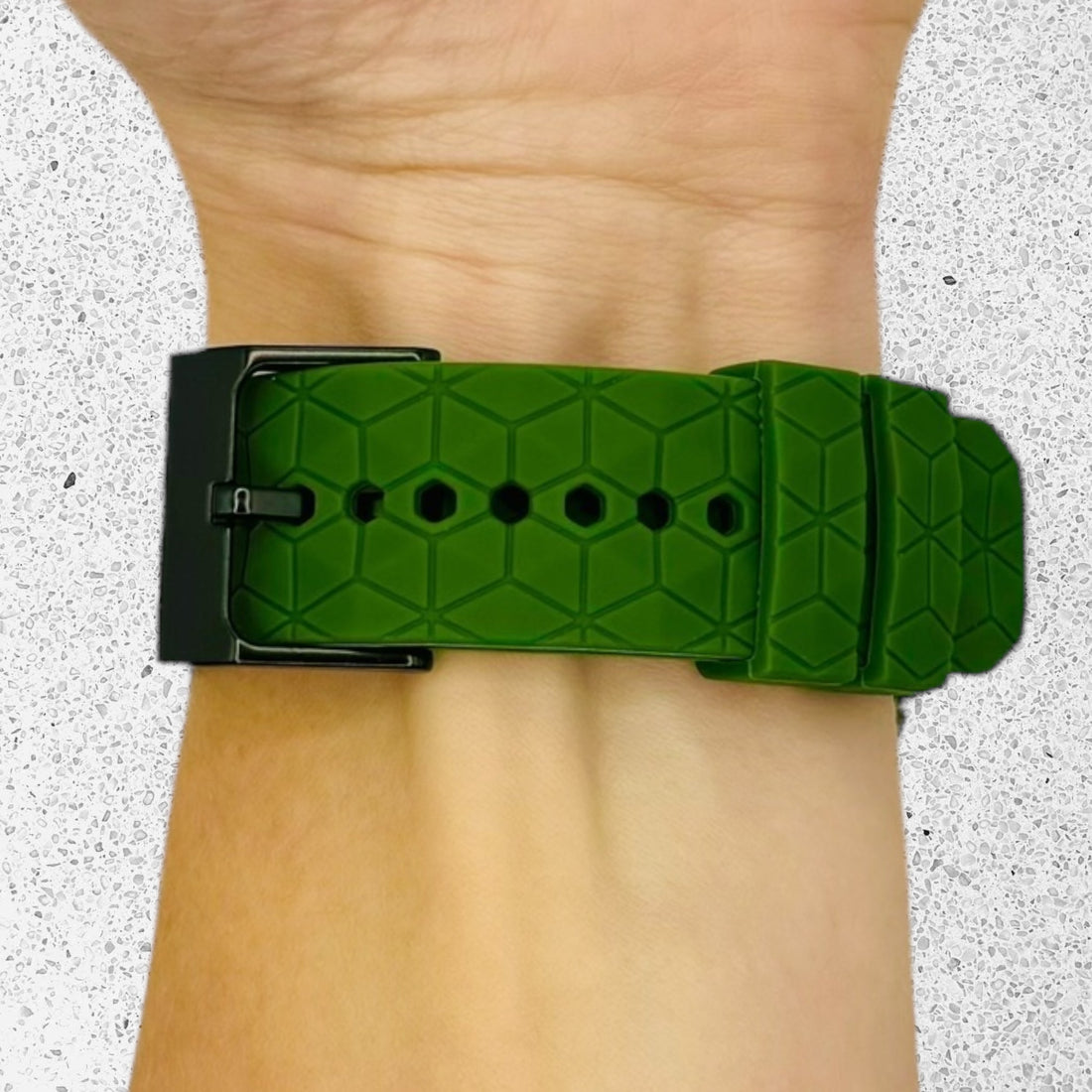 army-green-hex-pattern-samsung-galaxy-watch-fe-watch-straps-nz-silicone-football-pattern-watch-bands-aus-996402