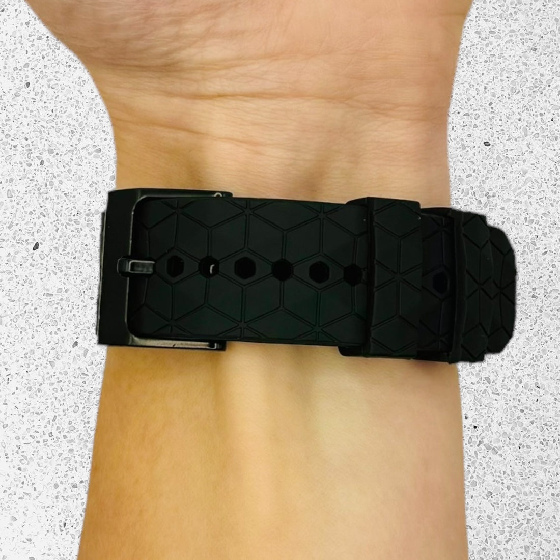 black-hex-pattern-garmin-descent-g2-watch-straps-nz-silicone-football-pattern-watch-bands-aus
