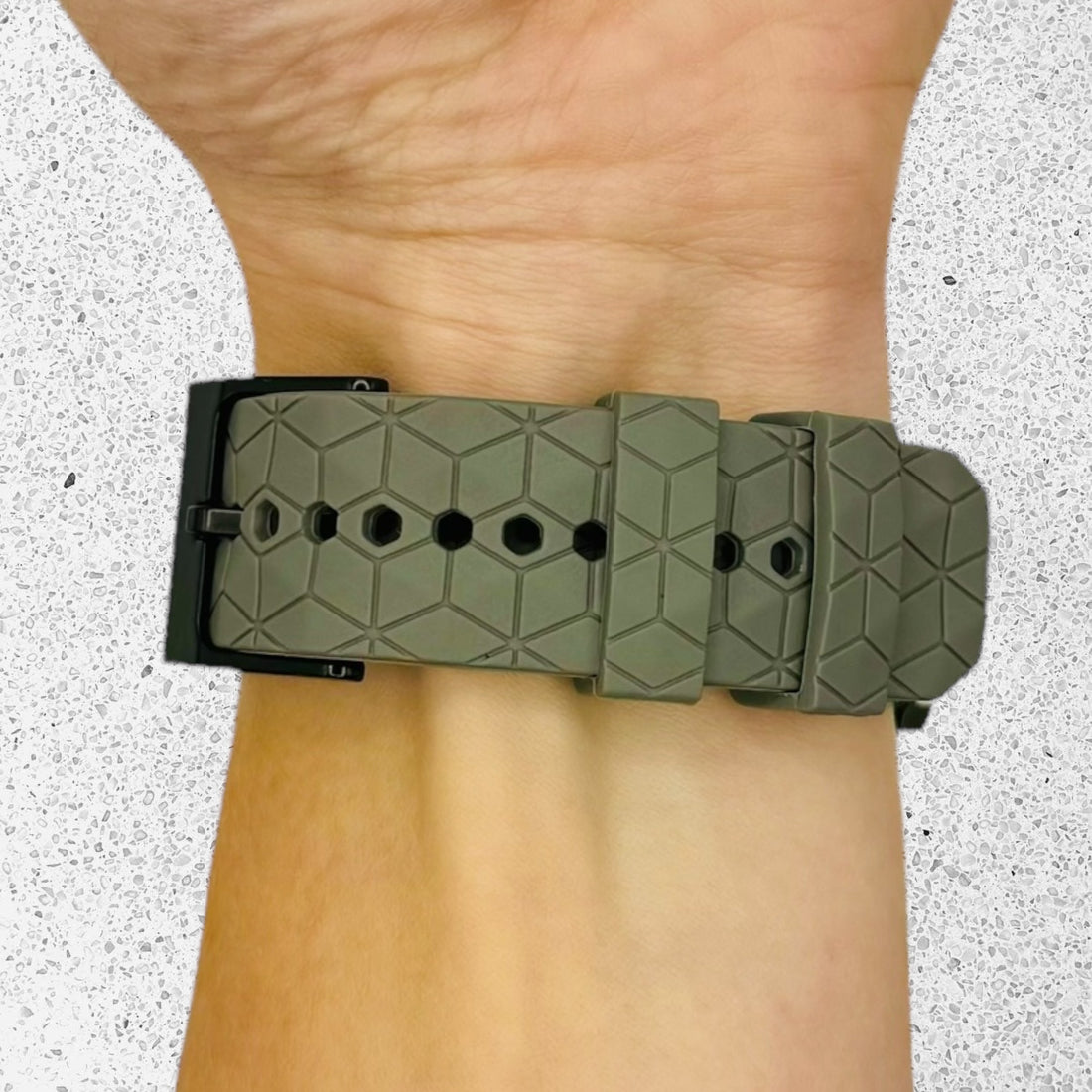 grey-hex-pattern-fitbit-charge-3-watch-straps-nz-silicone-football-pattern-watch-bands-aus
