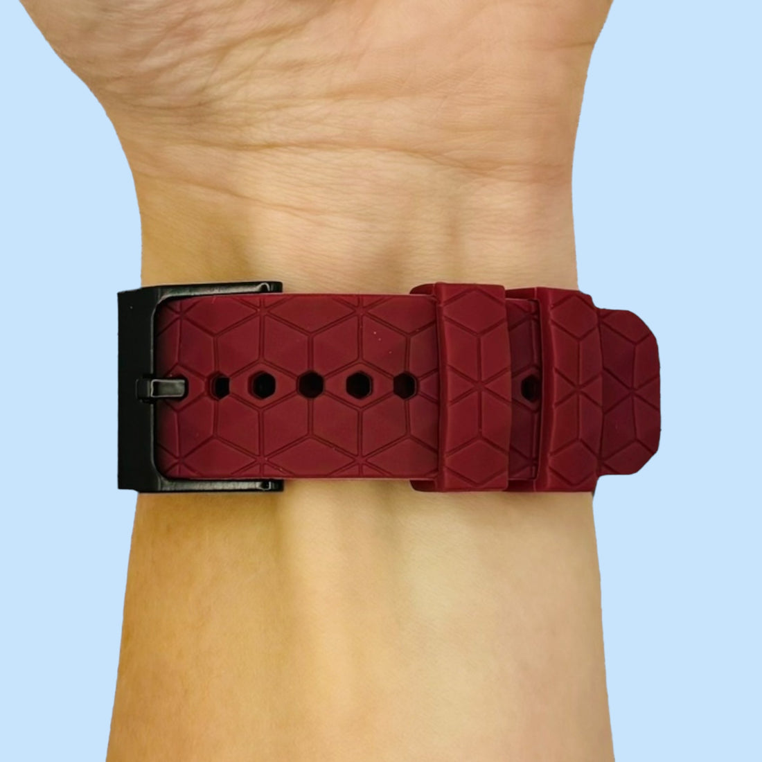 maroon-hex-pattern-huawei-honor-s1-watch-straps-nz-silicone-football-pattern-watch-bands-aus