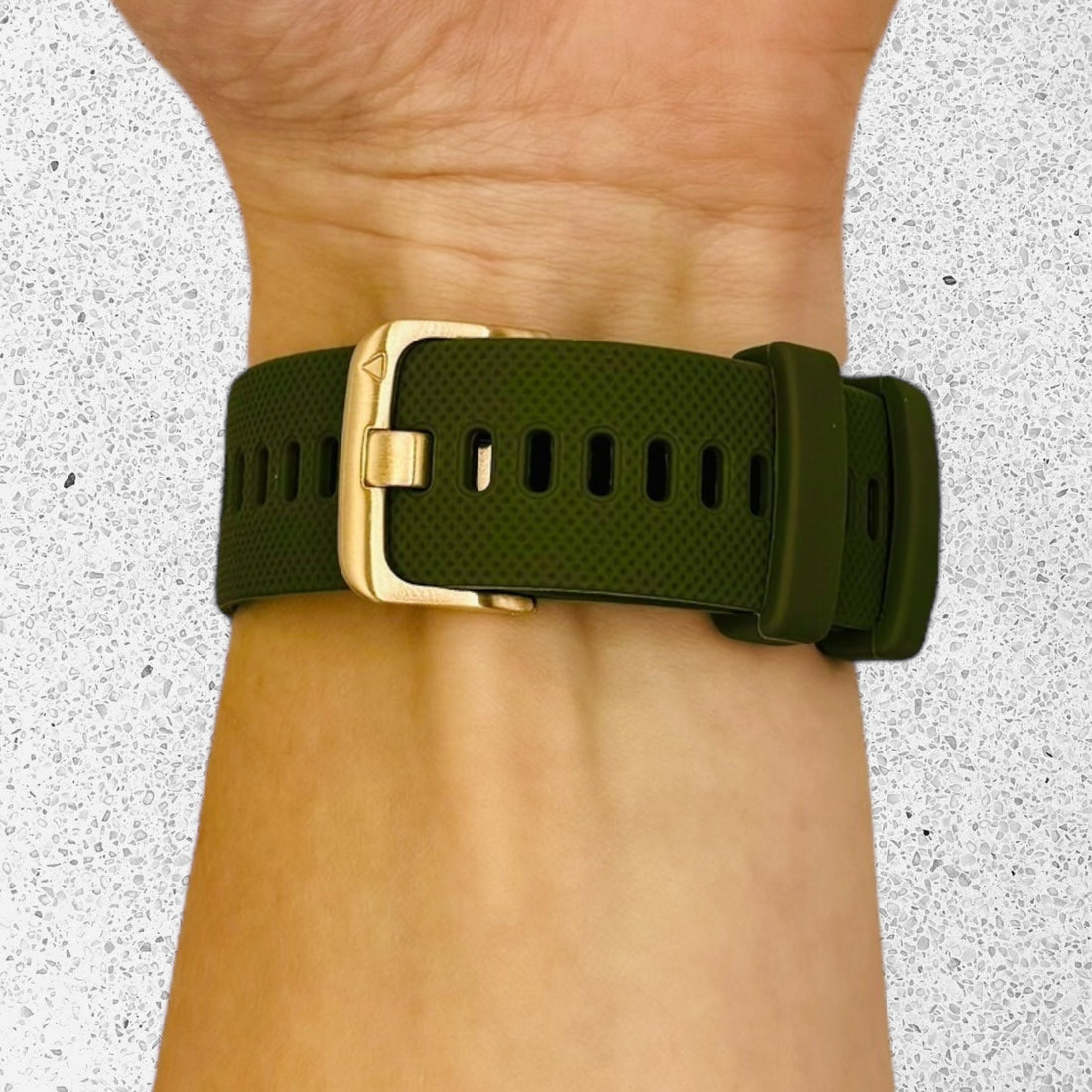 army-green-rose-gold-buckle-garmin-venu-x1-watch-straps-nz-silicone-rose-gold-buckle-watch-bands-aus-808047,808049