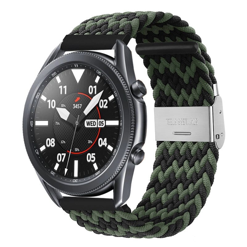 black-green-zig-samsung-galaxy-watch-6-classic-(47mm)-watch-straps-nz-nylon-braided-loop-watch-bands-aus-995714