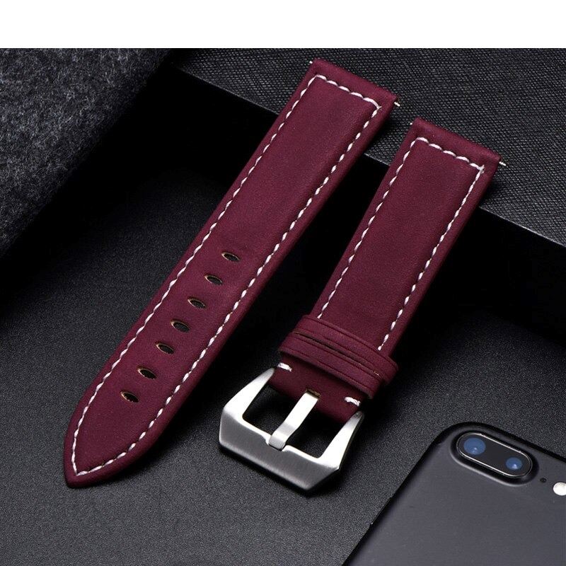 red-silver-buckle-3plus-vibe-smartwatch-watch-straps-nz-retro-leather-watch-bands-aus