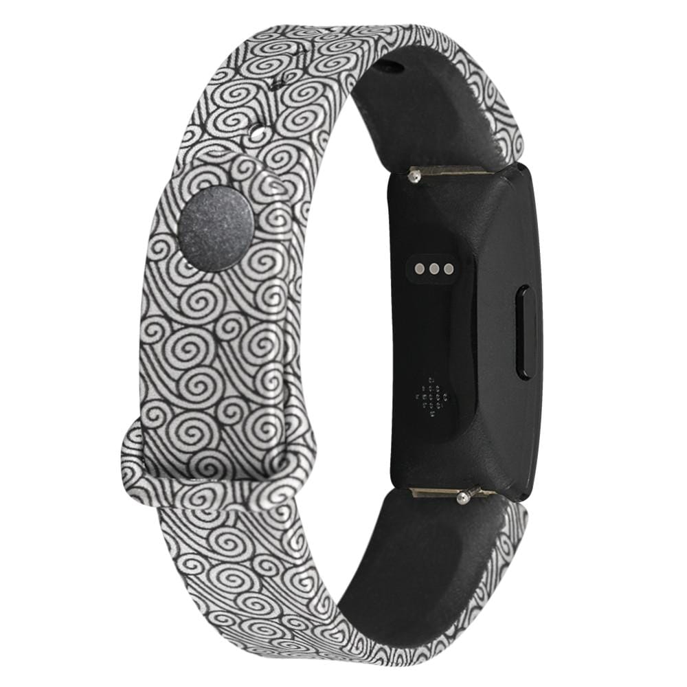 Pink and White Silicone Patterned Watch Straps Compatible with the Fitbit Ace 2 NZ