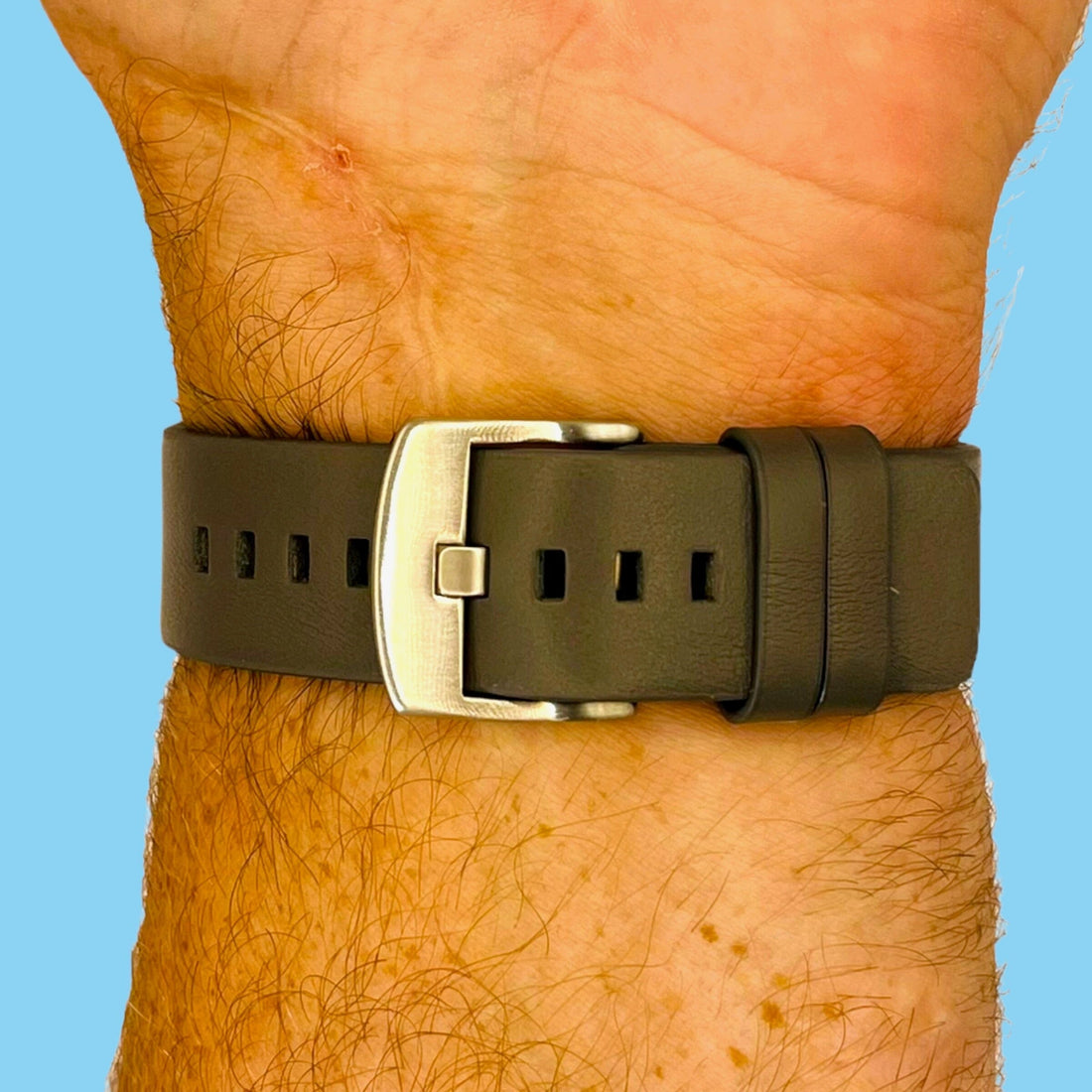 grey-silver-buckle-huawei-watch-2-watch-straps-nz-leather-watch-bands-aus
