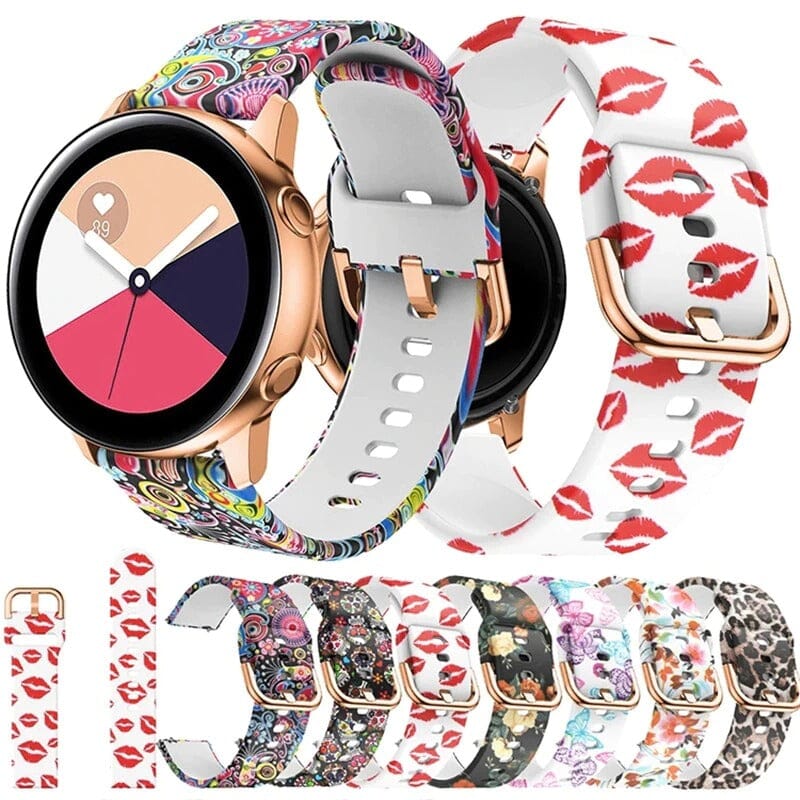 3 - Leopard Silicone Pattern Watch Straps compatible with the Garmin Vivoactive 4s NZ